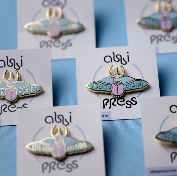 Limited Edition Scarab 'Begin Again' Enamel Pin - Picture 2 of 3